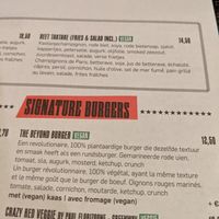menu at Ellis Gourmet Burger - Etterbeek in Brussels