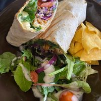 Chickpea falafel wrap at Curran Geal in Edinburgh