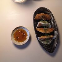 Kimchi and quinoa gyoza at KUSAKI in Brighton