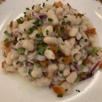 Cobblestone white beans  at Café Floh in Barcelona