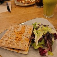 Vegan sandwich with sad little salad. at Café Floh in Barcelona