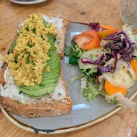 Vegan avocado toast at Café Floh in Barcelona