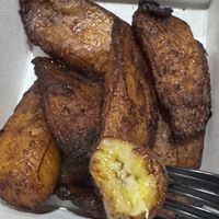 Perfect deep fried sweet plantains  at Brick City Vegan in Newark