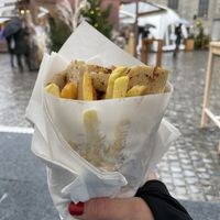 Vegan halloumi pita wrap  at Gyros Zeus in Zurich