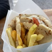 Vegan halloumi pita wrap  at Gyros Zeus in Zurich