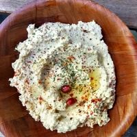 Sharing mezze: hummus at Irresistiball Falafel & Mezze in North London