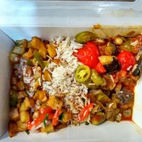 Sharing mezze: warm dishes at Irresistiball Falafel & Mezze in North London