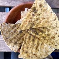 Sharing mezze: flatbread at Irresistiball Falafel & Mezze in North London