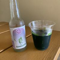 With spirulina and liquid chlorophyll   at It's Alive Bakery & Fermentory in Rodney Bay