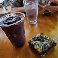 Smoothie and gluten-free vegan brownie  at Pure and Simple Cafe in Greencastle