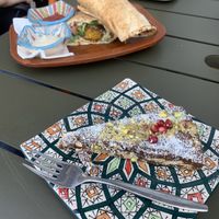 Delicious vegan date and nuts cake  at Midi Marché in Leiden