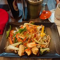 Crispy noodles with tofu and vegetables at Lily's Kitchen in Linz