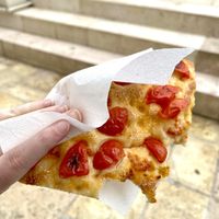 Focaccia with tomatoes   at La Lira Focacceria in Alberobello