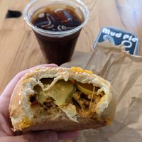 Cheezeburger kolache at Mud Pie Vegan Bakery and Coffee in Kansas City