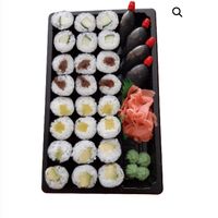 Small veggie sushi platter includes Avocado maki, Marinated radish maki, Japanese pumpkin maki, Cucumber maki at Su-Pi in Veszprem