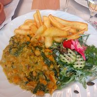 Special vegan Kürbis Kichererbsen Curry. at Gasthaus Stuckatz in Sallgast