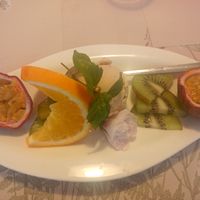 Vegan Toffee Eis mit Früchten at Gasthaus Stuckatz in Sallgast