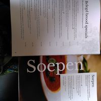Soup and lunch menu at Délicat in Hoenderloo
