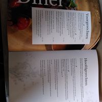 Diner menu at Délicat in Hoenderloo