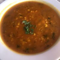 lentil soup, heavy on cilantro/coriander & cumin at Bobby's III Indian Tandoori Restaurant in Tenerife