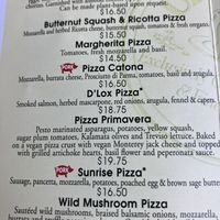 Pizza primavera appears to be plant-based   at Urth Caffé in Pasadena