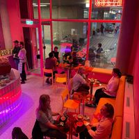 neon-lit at Outrun Cafe in Helsinki