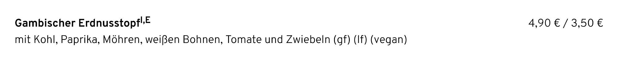 Preis und Beschreibung at SuppenGRÜN in Wismar