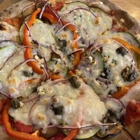 Siciliano 9” pizza w Follow Your Heart vegan cheese  at Pizzeria Paradiso in Washington