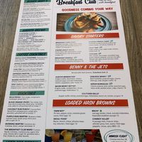 Menu  at The Breakfast Club in Des Moines