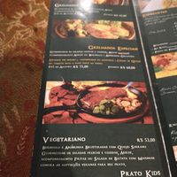 Menu at Degusta in Cambara