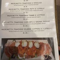 Menu (no signs for vegan / veggie / GF etc.) at Domino in Lugano