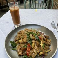 Finally getting to try a Thai iced tea and it was lovely! My noodle dish was excellent too.  at Mali Vegan Thai in South West London