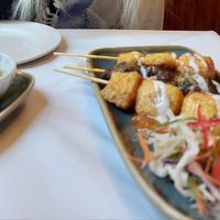 Well textured skewers with a lovely sauce - salad was good. at Mali Vegan Thai in South West London