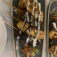 Mushroom and tofu skewers   at Mali Vegan Thai in South West London