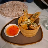 Crispy spring rolls at Mali Vegan Thai in South West London