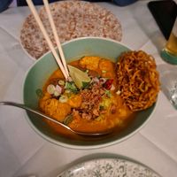 Curry noodles at Mali Vegan Thai in South West London