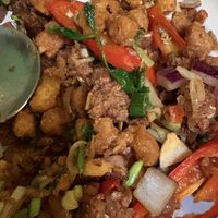 Sam Moo Tip Kua Prik  at Mali Vegan Thai in South West London