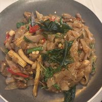 Drunken noodles  at Mali Vegan Thai in South West London