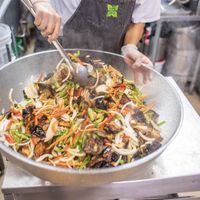 Eggplant salad in the making! #Veganuary at Nana Good Eats in Queens