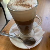 Cappuccino with soy milk at AUYAMA real food in Tenerife