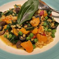 Delicious barley vegetable risotto on their lunch special. Lots of veg😄 at Oolaa - Petite in Hong Kong Island