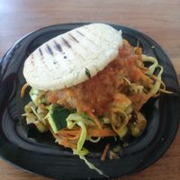 Arepa with veggies at El Rincon Colombiano in El Valle De Anton