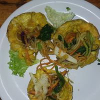 Plantain cups with vegetables   at El Rincon Colombiano in El Valle De Anton