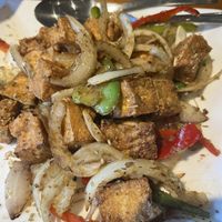 Stir fried tofu with salt and pepper   at Golden Elephant in Winnipeg