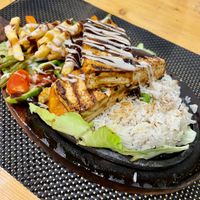 Barbecue tofu sizzler    at Always Happy Food co. in Kathmandu