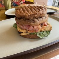 Tofu burgerr  at Always Happy Food co. in Kathmandu