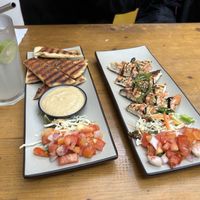 Garlic bread and fried tofu starters  at Always Happy Food co. in Kathmandu