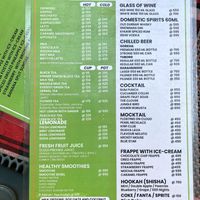 Beverage menu with vegan milk options  at Always Happy Food co. in Kathmandu