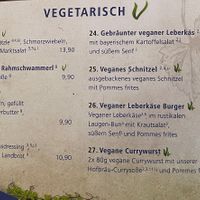 Vegetarian and Vegan Menu Card  at Hofbräu Wirtshaus am Speersort in Hamburg