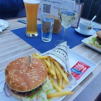 Vegan Burger and beverages at Restaurant am Piburger See in Oetz